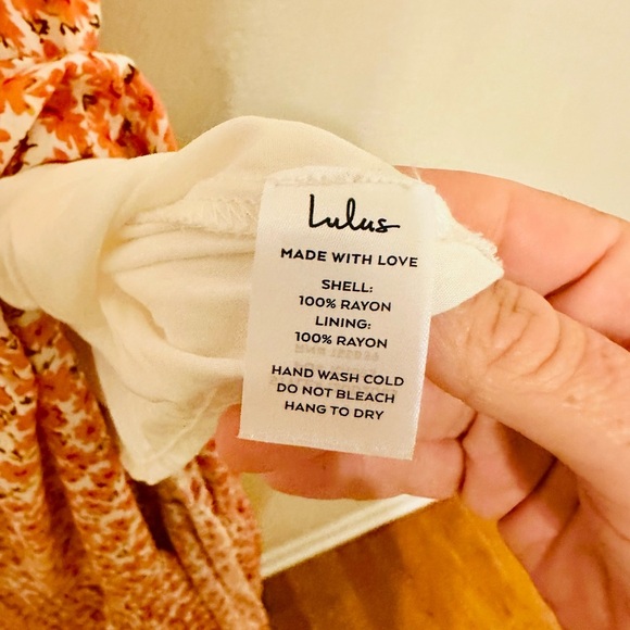 Lulu's Vibrant Orange Floral Maxi Dress Medium EUC - Picture 5 of 6